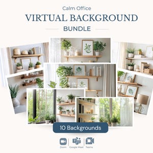 Calm Office virtuele achtergrondbundel | Schone kantoorachtergronden voor Zoom, Google Meet en Teams (pakket van 10)
