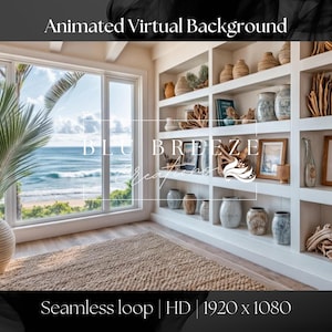 Animated Shoreline Background for Zoom, Google Meet and Teams | Relaxing Beach View for Video Calls