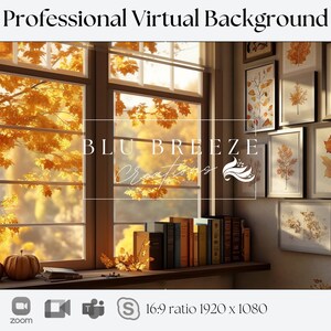 Virtuell höstbakgrund | Kompatibel med Zoom, Teams, WebEx, Skype, Google Meet | Fantastisk bakgrund för videosamtal