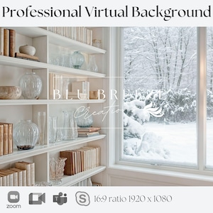 Simple Clean Winter Virtual Background for Video Calls  Zoom Microsoft Teams WebEx Skype Google Meet Snowy Backdrop