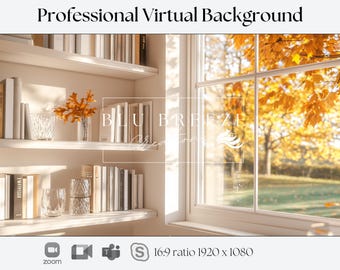 Fondo virtual de otoño / Compatible con Zoom, Teams, WebEx, Skype, Google Meet / Impresionante fondo para videollamadas