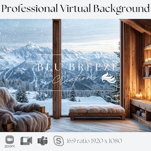Cozy Winter Cabin Virtual Backgrounds for Zoom, Microsoft Teams, WebEx, Skype, and Google Meet Meetings