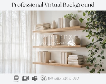 Simple Virtual Background with Plants | Zoom Teams WebEx Skype Google Meet | Natural Minimal Look