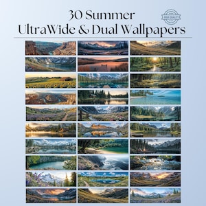 30-Pack Summer Wallpaper Bundle for Ultrawide & Dual Monitors | 32x9 and 16x9 High-Resolution Desktop Backgrounds for Windows and Mac