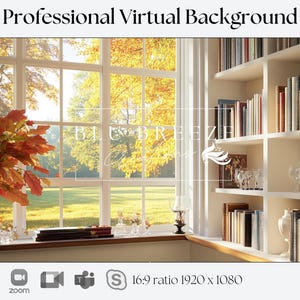 Fondo virtual de otoño / Compatible con Zoom, Teams, WebEx, Skype, Google Meet / Impresionante fondo para videollamadas