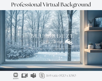 Snow Fall Winter Zoom Background for Video Calls Compatible  with Teams WebEx Skype Google Meet