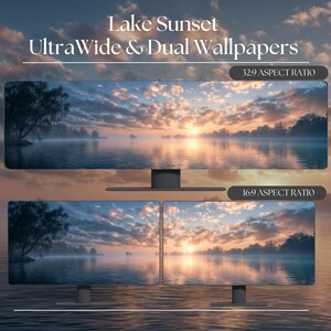 Lake Horizon Ultrawide and Dual Monitor Wallpaper High-Resolution Desktop Backgrounds for Windows and Mac | Desktop Wallpaper