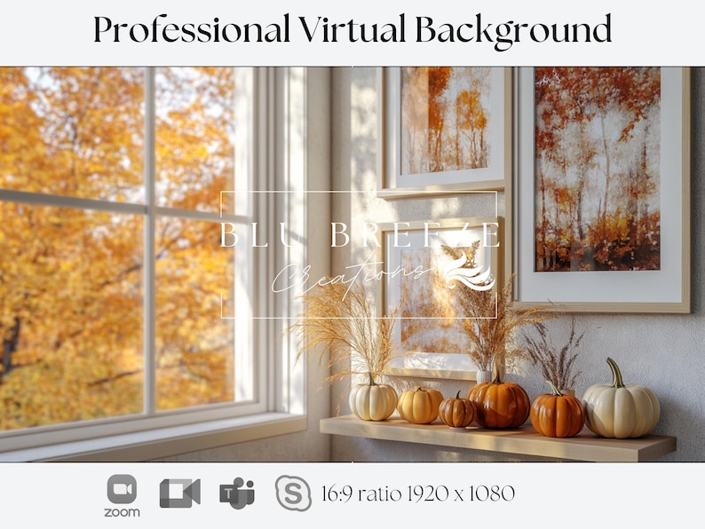 Fall Chat Background Fall Virtual Background | Compatible With Zoom, Teams, Webex, Skype ...