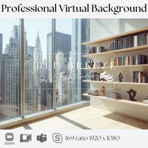City Background for Video Calls  Zoom Teams Facebook Skype Google Meet  Virtual Meeting Backdrop