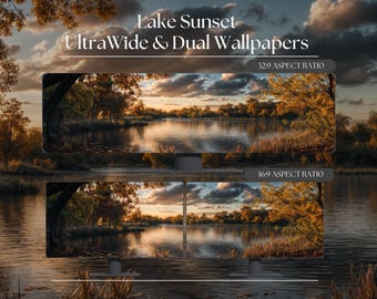 Lake Horizon Ultrawide and Dual Monitor Wallpaper High-Resolution Desktop Backgrounds for Windows and Mac | Desktop Wallpaper
