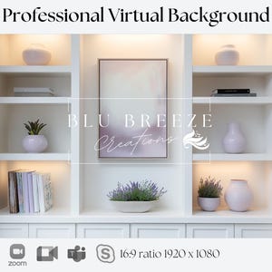 Minimalist Zoom Background | Purple Decor, Warm Lighting (Digital Download)