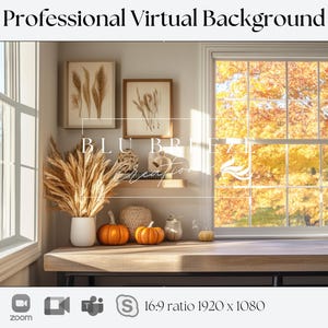Fall Virtual Background | Compatible with Zoom, Teams, WebEx, Skype, Google Meet | Stunning Backdrop for Video Calls