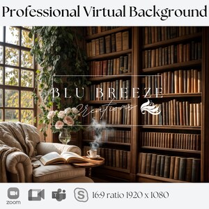 Virtual Background for Remote Work | Cozy Office Setup with Neutral Decor