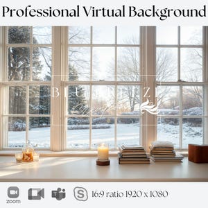 Fondo virtual de invierno simple y limpio para videollamadas, compatible con Zoom Teams, WebEx, Skype y Google Meet.