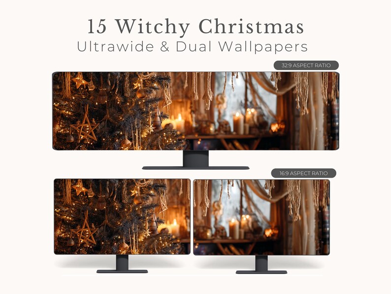 15 Witchy Christmas Wallpapers for Ultrawide & Dual Monitors | Yule