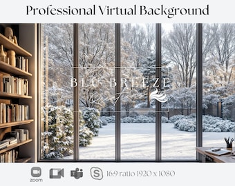 Winter Snowy Backyard Virtual Background for Video Calls  Zoom Teams WebEx Skype Google Meet Compatible  Stunning Backdrop