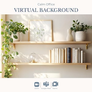 Virtual Background for Zoom Teams WebEx Skype Google Meet | Plants and Greenery Peaceful Office Backdrop