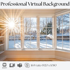 Professional Winter Office Backgrounds with Snow for Zoom, Microsoft Teams, WebEx, Skype, and Google Meet