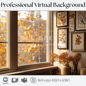 Fall Virtual Background | Compatible with Zoom, Teams, WebEx, Skype, Google Meet | Stunning Backdrop for Video Calls