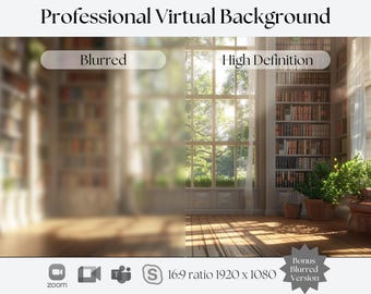 Sunny Window Virtual Background | Compatible with Zoom, Teams, WebEx, Skype, Google Meet | Stunning Backdrop for Video Calls