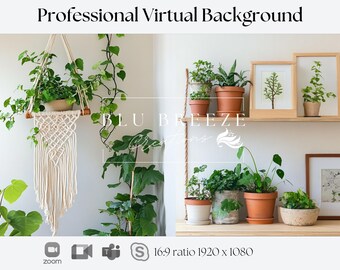 Boho Virtual Background | Compatible with Zoom, Teams, WebEx, Skype, Google Meet | Stunning Backdrop for Video Calls