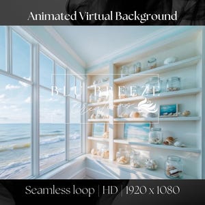 Animated Ocean Virtual Background | Beach Coast Scene for Zoom, Google Meet & Teams