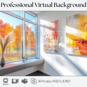 Fall Virtual Background | Compatible with Zoom, Teams, WebEx, Skype, Google Meet | Stunning Backdrop for Video Calls