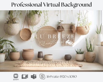 Boho Virtual Background | Compatible with Zoom, Teams, WebEx, Skype, Google Meet | Stunning Backdrop for Video Calls