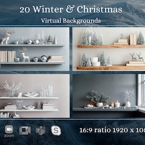 20 Winter and Christmas Backgrounds for Video Calls | Compatible with Zoom Teams WebEx Skype and Google Meet | Snowy Tree Background