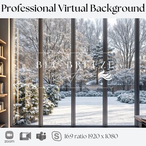 Winter verschneiter Hinterhof-virtueller Hintergrund für Videoanrufe Zoom-Teams WebEx-Skype Google Treffen Kompatibel atemberaubende Kulisse