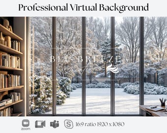 Winter Snowy Backyard Virtual Background for Video Calls  Zoom Teams WebEx Skype Google Meet Compatible  Stunning Backdrop