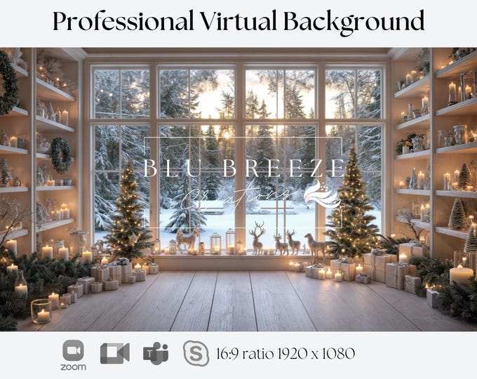 Candlelit Winter Virtual Background for Zoom Teams Webex Skype Google ...