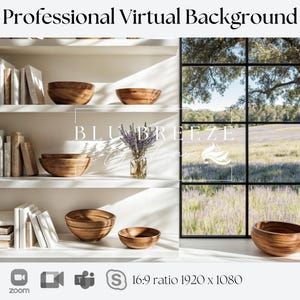 Sommer Bauernhaus Virtueller Hintergrund mit Bücherregal für Home Office | Zoom Teams WebEx skype google erfüllen | Video Call Hintergrund