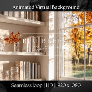 Animated Fall Virtual Background for Zoom, Google Meet & More | Cozy Fall Setting | Warm Autumn Ambience