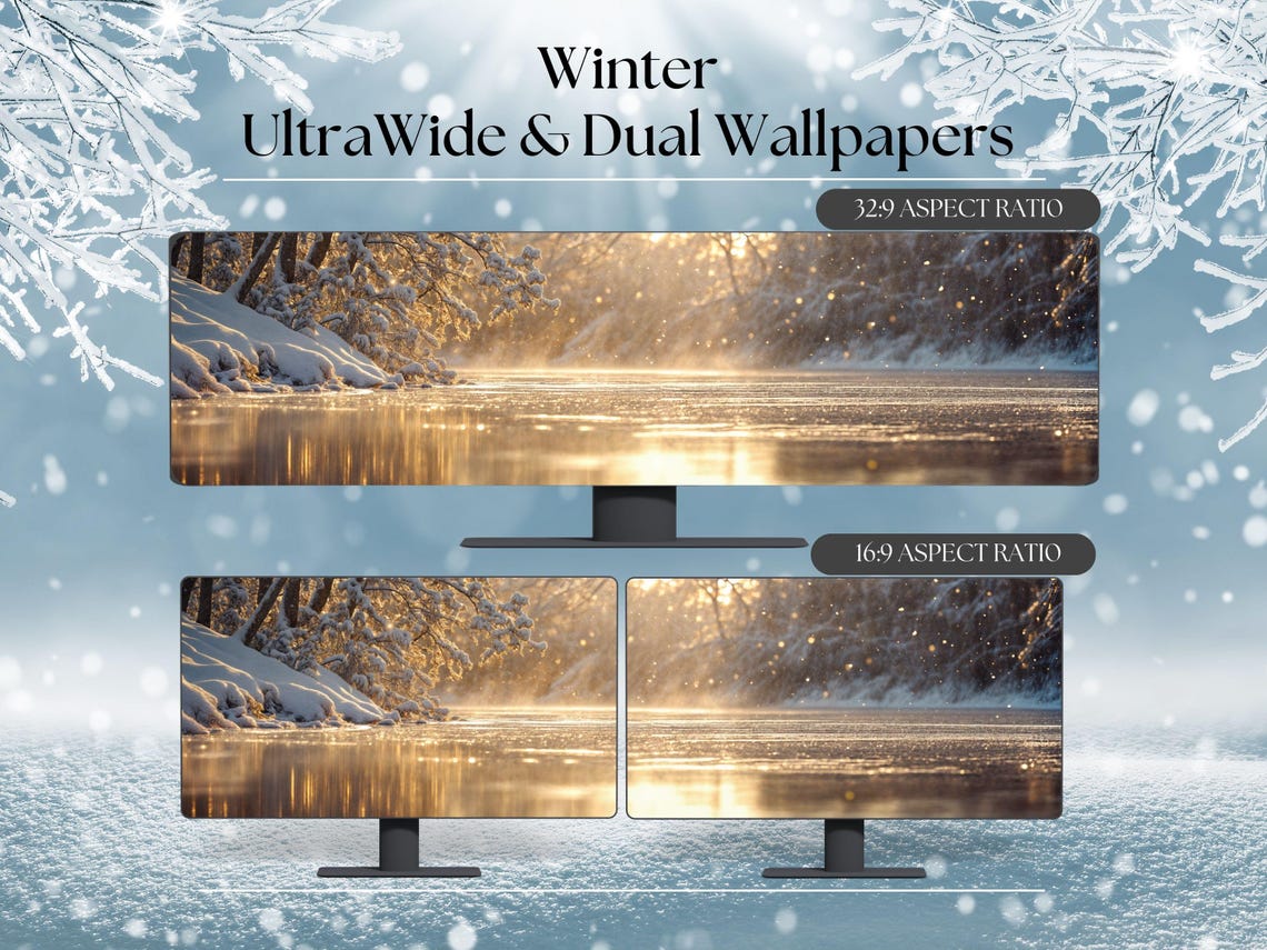 Winter-themed Ultrawide and Dual Monitor Wallpaper High-resolution ...