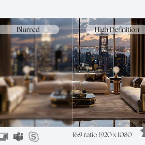 Virtual Background | City Skyline | Compatible with Zoom, Teams, WebEx, Skype, Google Meet | Stunning Backdrop for Video Calls