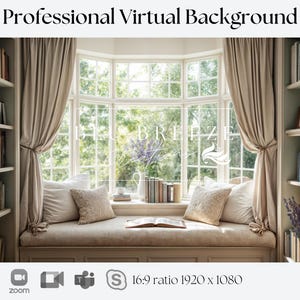 Clean Office Virtual Background for Zoom | Bright and Peaceful Room Setting