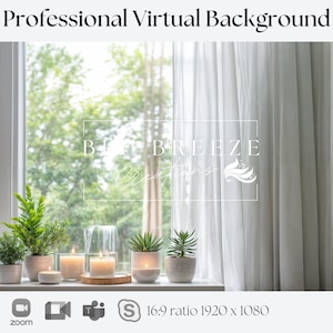Zoom Teams with Plants Background | WebEx Skype Google Meet Compatible | Clean Office Look