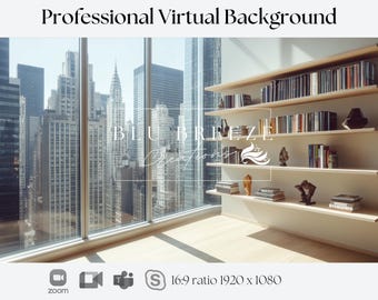 Fondo de ciudad para videollamadas, Zoom, Teams, Facebook, Skype, Google Meet, fondo de reunión virtual