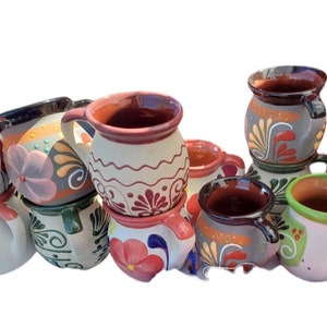 Mexicaanse mokken Mexicaanse kleibekers | Bloemenmokken | Artsenal Mokken taza MEXICANA pintada a mano Tazas de ceramica mexicana hechas a mano