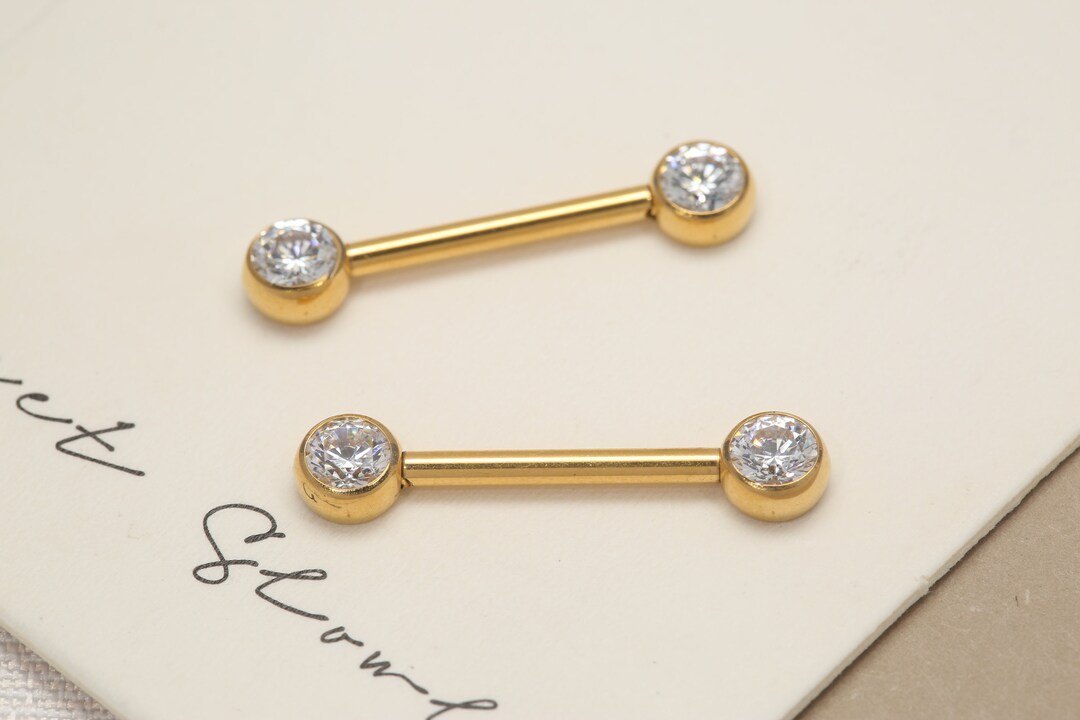 Barre De Piercing Téton En Titane – 14G/1.6mm, Longueur 14mm, Fermoir Clicker