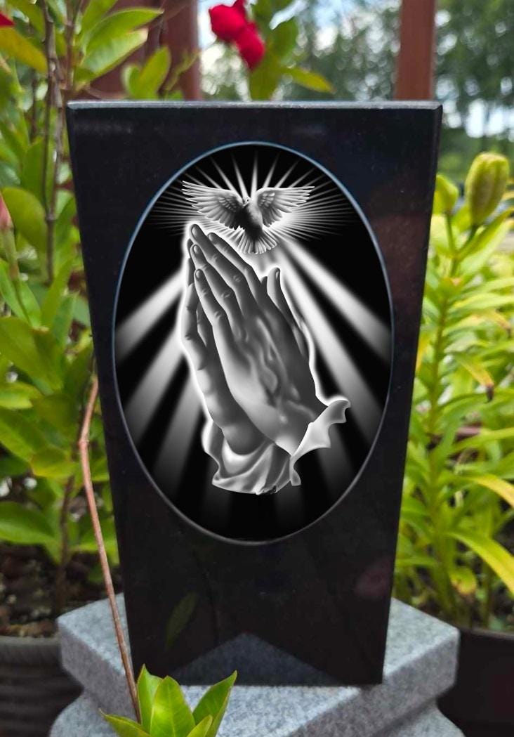 Memorial Tapered Vase 5" x 4" x 9" Black P5 with Custom Picture Your Loved one or Pet