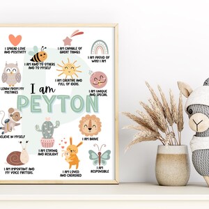 Personalisierte Kinder Affirmation Print: Bearbeitbarer Name, Initial (8x10 Digital Download)