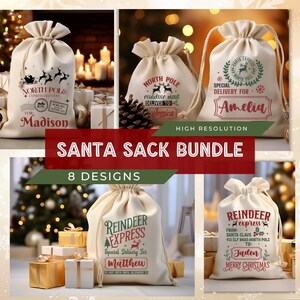 Personalisierter Weihnachtsmannsack, Weihnachtsmannsack (PNG), Geschenktüte (SVG), Weihnachtsmannsack vom Nordpol