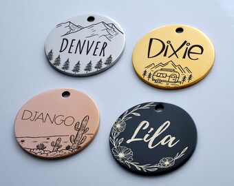 Custom Dog Tag Personalized Dog Name Tag ID Cat Collar Tag Customized Dog Tag Dog Tag Mountains