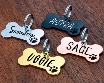 Dog Tag gepersonaliseerd, aangepaste Dog Tag, Dog Tag gepersonaliseerd, Dog Collar Tag, Dog Name Tag, Gegraveerde Dog Tag, Gepersonaliseerde Bone Dog Tag