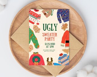 Ugly Sweater Christmas Party Invitation: Ugly Sweater Holiday Party Holiday Party Ugly Sweater Contest