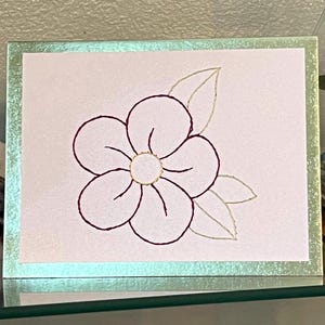 Floral Greeting Card - Digital Download Pattern for Handmade Embroidered Cards
