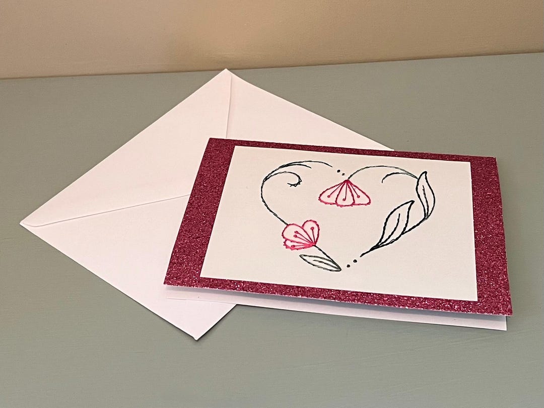 Floral Heart Greeting Card - Digital Download Pattern for Handmade ...
