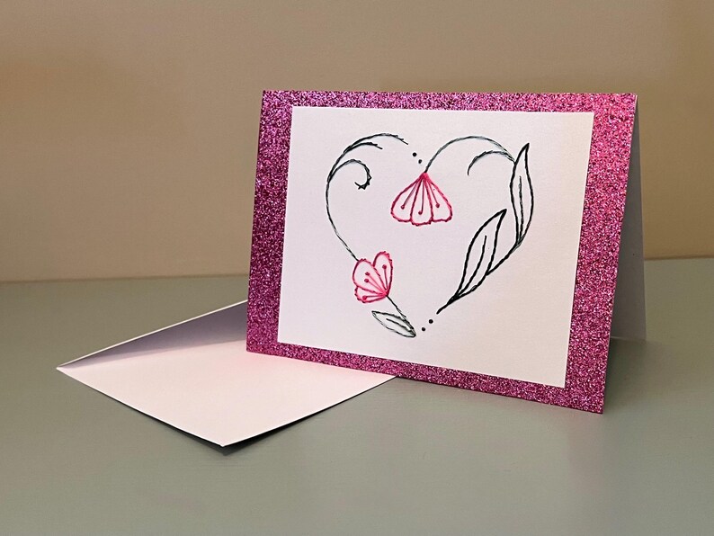 Floral Heart Greeting Card - Digital Download Pattern for Handmade ...